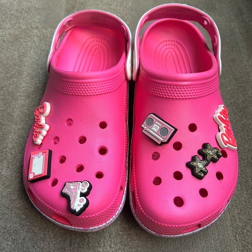 Barbie Pink CROC Clogs with Barbie Jibbitz